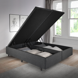 Cama Box Baú Queen 158x198x42 Courino Linho com Pistão a Gás - 1