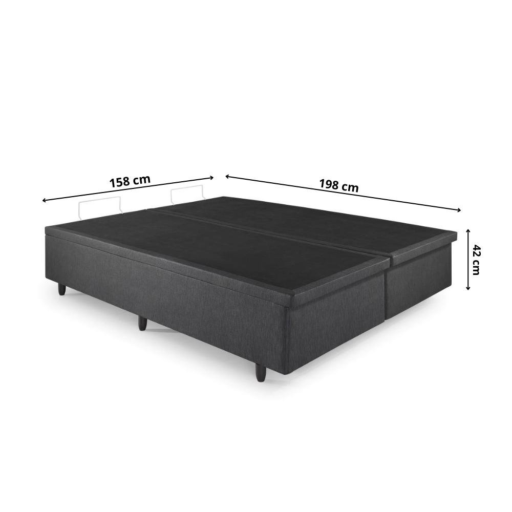 Base Box Baú Queen 158x198x42 Courino Linho Preto - 2