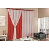 Cortina de Renda 2m Valência Vermelho com Presilha de Janela - 1