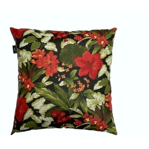Capa de Almofada Waterblock Impermeável Antimofo Antiácaro Área Externa 45cmx45cm:Flor Hibisco Verme