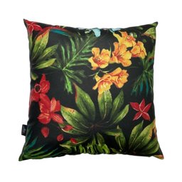 Capa de Almofada Waterblock Impermeável Antimofo Antiácaro Área Externa 45cmx45cm:Flor Hibisco Verme - 6