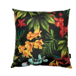 Capa de Almofada Waterblock Impermeável Antimofo Antiácaro Área Externa 45cmx45cm:Flor Hibisco Verme - 4