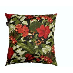 Capa de Almofada Waterblock Impermeável Antimofo Antiácaro Área Externa 45cmx45cm:Flor Hibisco Verme - 7