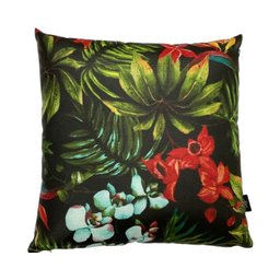 Capa de Almofada Waterblock Impermeável Antimofo Antiácaro Área Externa 45cmx45cm:Flor Hibisco Verme - 5