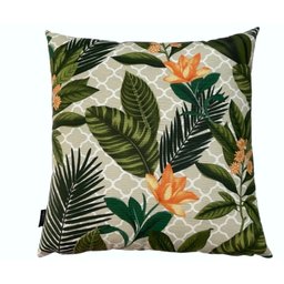 Capa de Almofada Waterblock Impermeável Antimofo Antiácaro Área Externa 45cmx45cm:Flor Hibisco Verme - 16