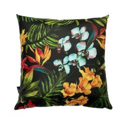 Capa de Almofada Waterblock Impermeável Antimofo Antiácaro Área Externa 45cmx45cm:Flor Hibisco Verme - 3