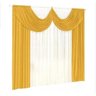 Cortina Sala Ou Quarto 2 00 X 1 70 De Malha Amarelo E Palha - 1