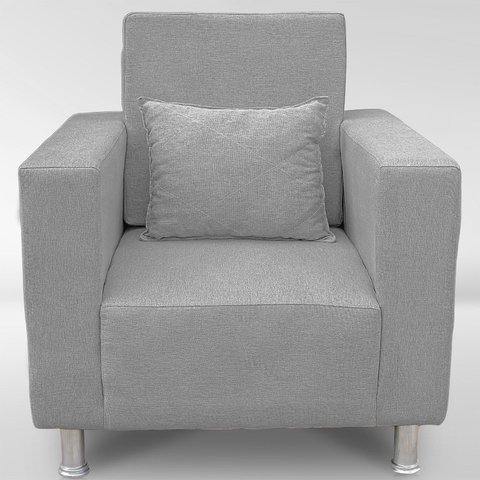 Poltrona Robusta para Sala e Recepção Confortável Reforçada Suedepremium:cinza