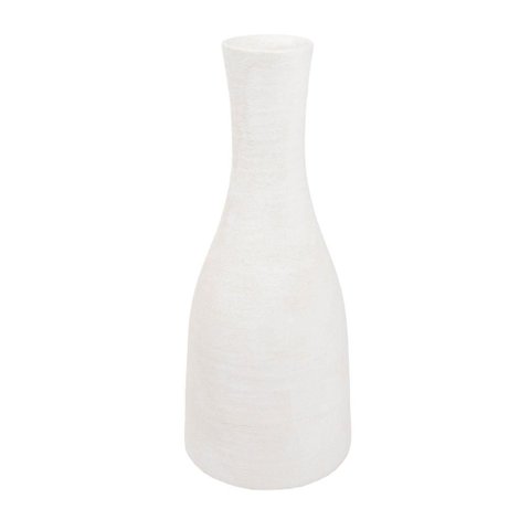 Vaso Garrafa Decorativo em Ceramica Branco 44x19cm