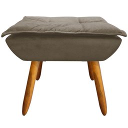 Puff Decorativo Pés Palito Charger Suede Nude G19 - Gran Belo - 3