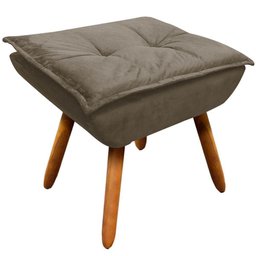 Puff Decorativo Pés Palito Charger Suede Nude G19 - Gran Belo - 1