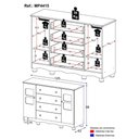 Ver imagem 4 de Cômoda Infantil 125cm 2 Portas com Vidro e 4 Gavetas Luna Multimóveis Mp4415 Madeirado/branco