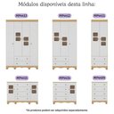 Ver imagem 6 de Cômoda Infantil 125cm 2 Portas com Vidro e 4 Gavetas Luna Multimóveis Mp4415 Madeirado/branco