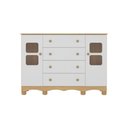Ver imagem 7 de Cômoda Infantil 125cm 2 Portas com Vidro e 4 Gavetas Luna Multimóveis Mp4415 Madeirado/branco