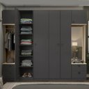 Ver imagem 1 de Guarda-roupa Casal 6 Portas 4 Gavetas Espresso/aveiro - Móveis Bentec