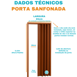 Porta Sanfonada Pvc 0,84x2,10 Multilit Mogno - 3