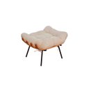 Ver imagem 6 de Poltrona com Puff Costela Suede Bege Base Metal Vallisa Decor