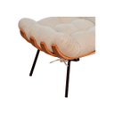 Ver imagem 5 de Poltrona com Puff Costela Suede Bege Base Metal Vallisa Decor