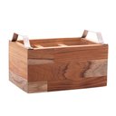 Ver imagem 2 de Porta Talheres com Aramado em Aço Inox Teca 23cm X 16cm X 15cm Wolff