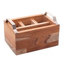 Ver imagem 1 de Porta Talheres com Aramado em Aço Inox Teca 23cm X 16cm X 15cm Wolff
