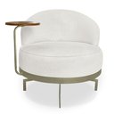 Ver imagem 5 de Kit 2 Poltronas Decorativa Andromeda Linho Bouclê Bege Pérola Base Giratória de Ferro - Pallazio