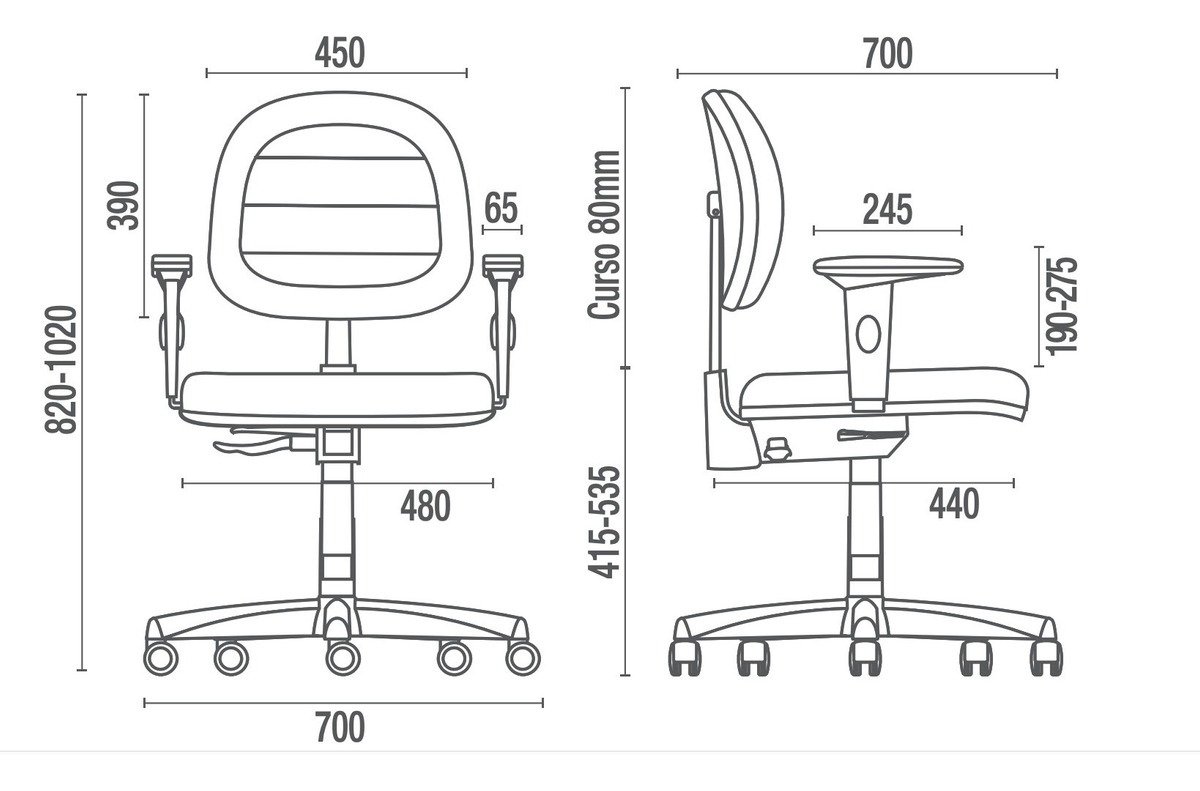 Cadeira de Escritório Executiva com Costura Ergonômica Tecido Preto - Qualiflex - 4