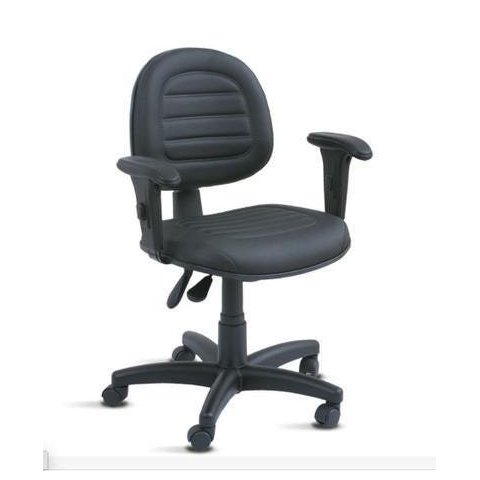 Cadeira de Escritório Executiva com Costura Ergonômica Tecido Preto - Qualiflex