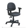 Cadeira de Escritório Executiva com Costura Ergonômica Tecido Preto - Qualiflex - 1