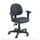 Ver imagem 1 de Cadeira de Escritório Executiva com Costura Ergonômica Tecido Preto - Qualiflex