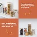 Ver imagem 7 de Jogo de 10 Potes Herméticos de Vidro Tampa de Bambu - 250 Ml
