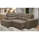 Ver imagem 1 de Sofá de Canto Retrátil e Reclinável com Molas LE 2,50x2,00m Viviane Suede Capuccino Madelina