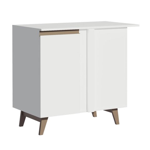 Balcão de Canto Madesa Reims 1 Porta Branco Cor:Branco