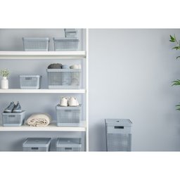 Cesto de Roupa Grid Preto 49 L com Tampa 38 x 28 x 55,2 cm - 7