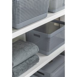 Cesto de Roupa Grid Preto 49 L com Tampa 38 x 28 x 55,2 cm - 9