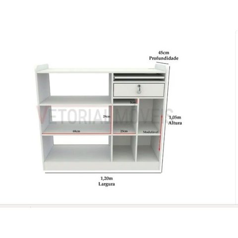 Balcão Caixa Vitrine M5 Computador Atendimento Loja, Valet