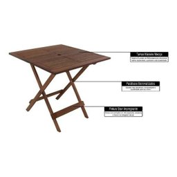 Conjunto Mesa 70 com 4 Cadeiras Roma Furo para Ombrelone - 3