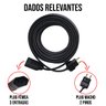 Extensão Elétrica 20a 10 Metros Cabo Pp 2x1 Megatron com Pinos Fêmea e Macho de 20a Cor:preto - 3