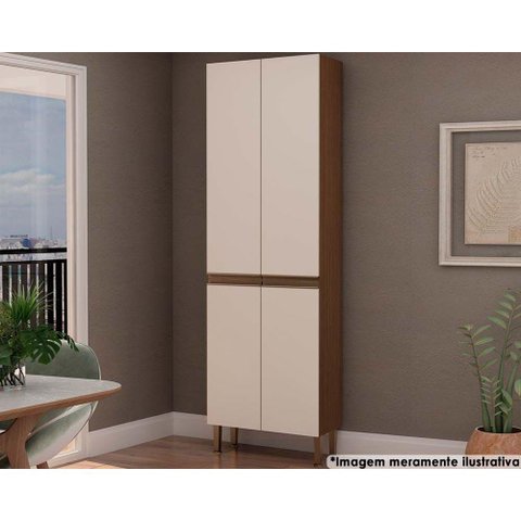 Paneleiro de Cozinha Conecta C/ 4 Portas Off White/ebano - Genialflex