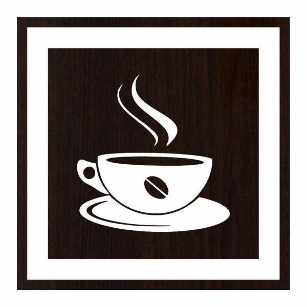 Quadro Decorativo Xícara De Café Chaleira Pão Em Mdf Tabaco - 4