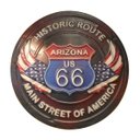 Ver imagem 1 de Enfeite de Metal Redondo Historic Route 66 Grande - 76x76 cm