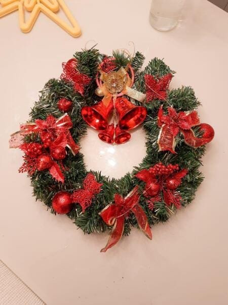 Guirlanda Natal Decoração Vermelha Luzes De Fada 45 X 45 Cm - 7