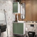Ver imagem 1 de Conjunto para Banheiro com Aéreo Kappesberg Celeste 2 Peças Branco/verde 80cm
