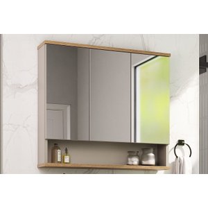 Espelheira Aqua 76cm Estilare Esp4004 Nude/carvalho