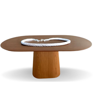 Mesa de Jantar Cone Retangular Arredondada 120x80cm Freijó