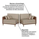 Ver imagem 6 de Sofá Living 3 Lugares Bipartido com Pés em Madeira Maciça 172cm Manágua Yescasa
