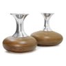 Kit 2 Vasos Pequeno Grande Cerâmica Decorativa Amadeirado - 1