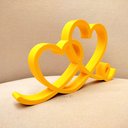 Ver imagem 1 de Estatueta Coração Romance 26cm - Decoração Casal Quarto Sala - Cor: Amarelo