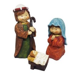 Enfeite De Natal Presépio Sagrada Família 3 Peças - 1