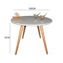 Ver imagem 2 de Mesa Jantar Pés Palitos Tampo Redondo Vidro Laqueado 100cm Off White