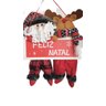 Enfeite Para Pendurar Placa Feliz Natal Com Noel Rena - Un - 1